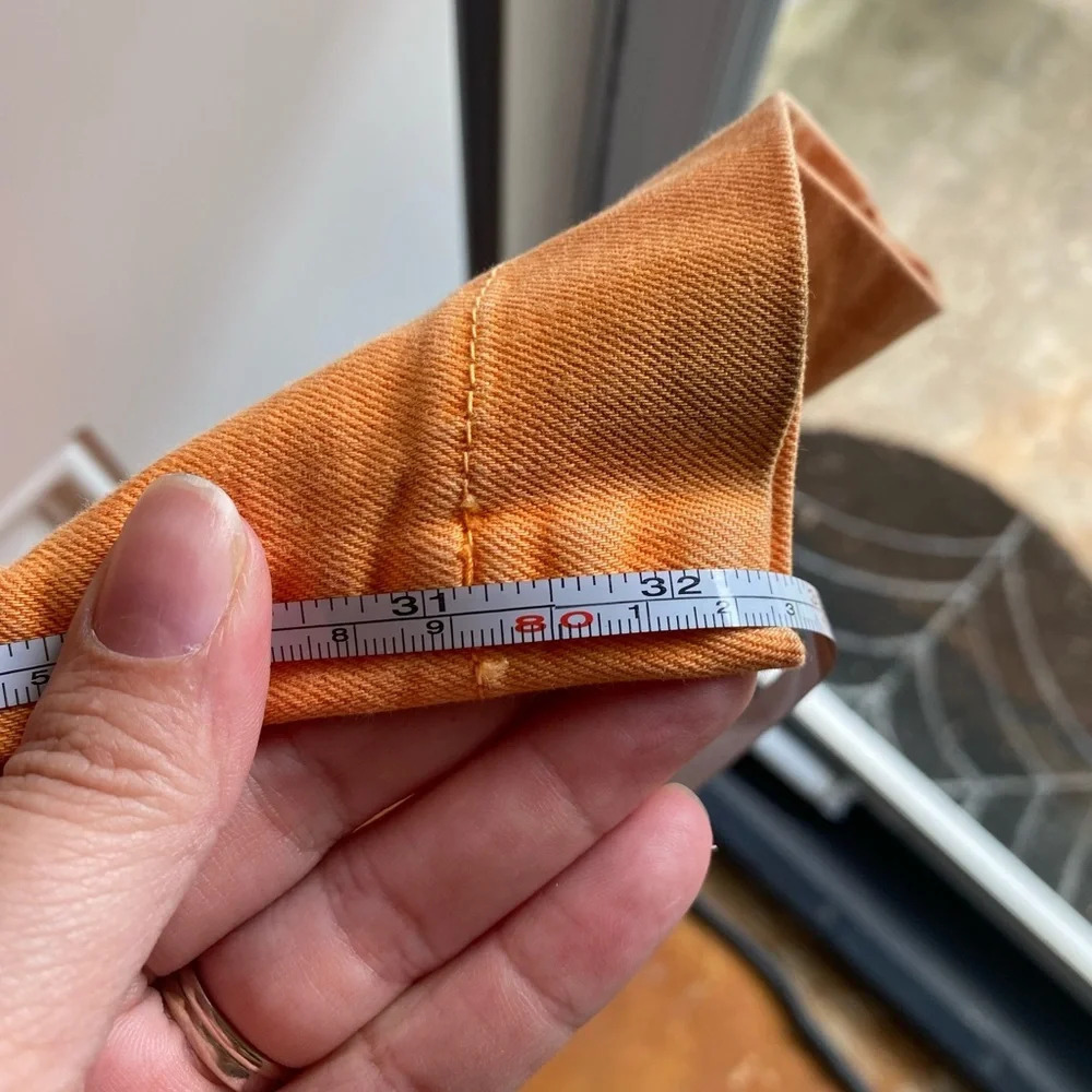 Dismero Denim Pants Made In Italy Jeans Size 33 Orange Bright Skinny Colorblock - Picture 10 of 13